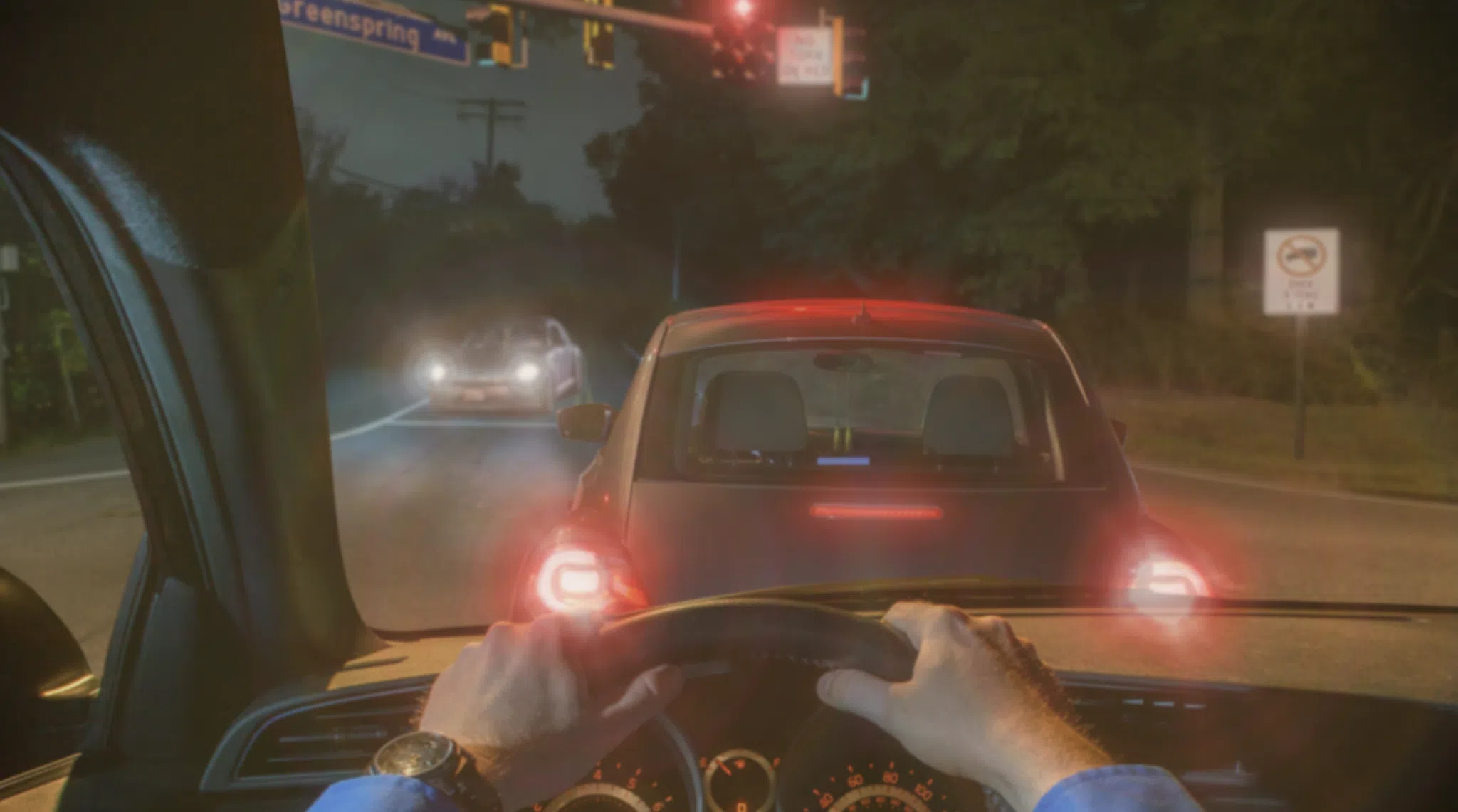 Night driving with a cataract — glare and halos