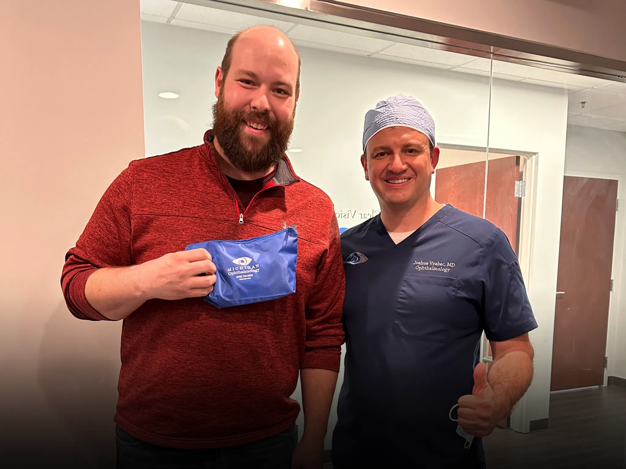 Dr. Vrabec with a patient