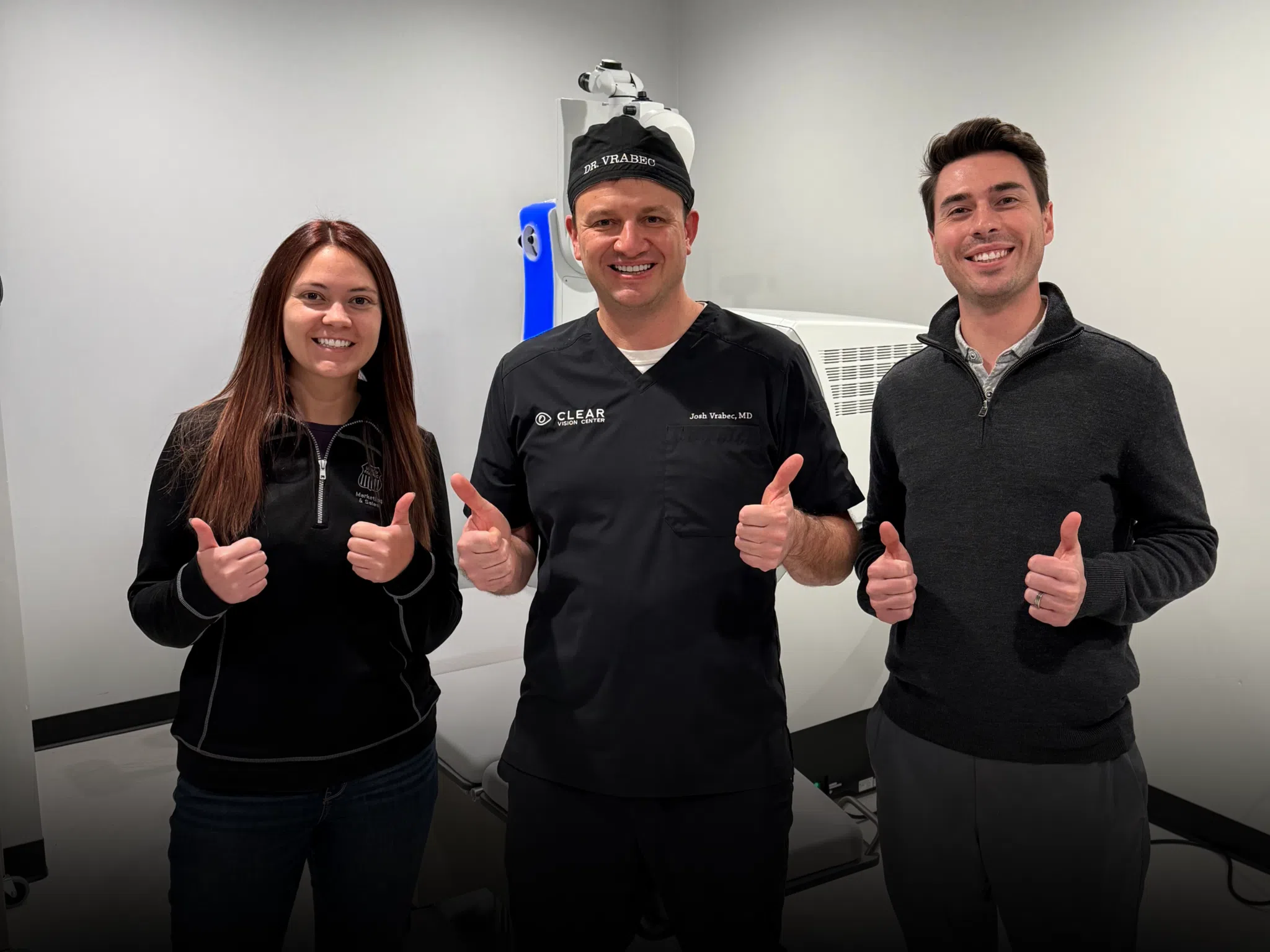 Dr. Vrabec with SMILE patients